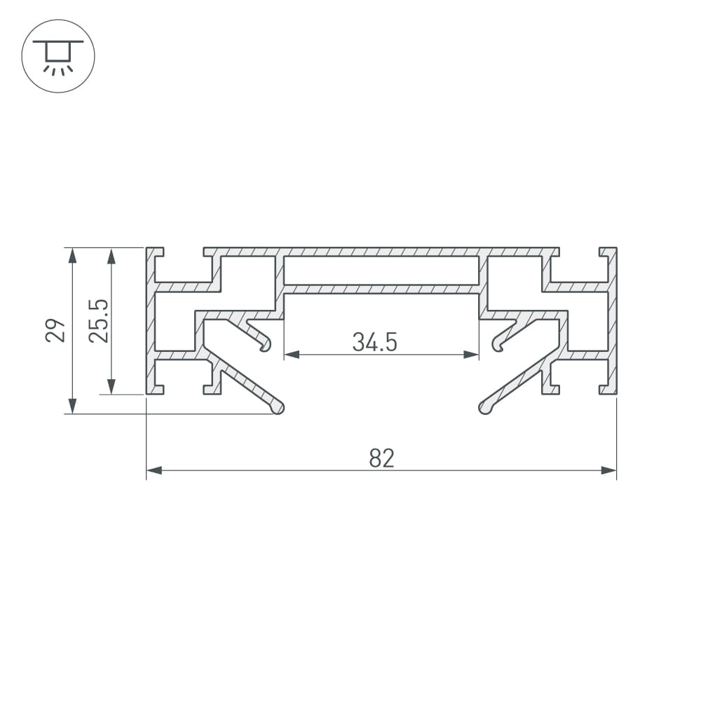 Профиль-держатель LGD-STRETCH-2TR-2000 ( Алюминий)