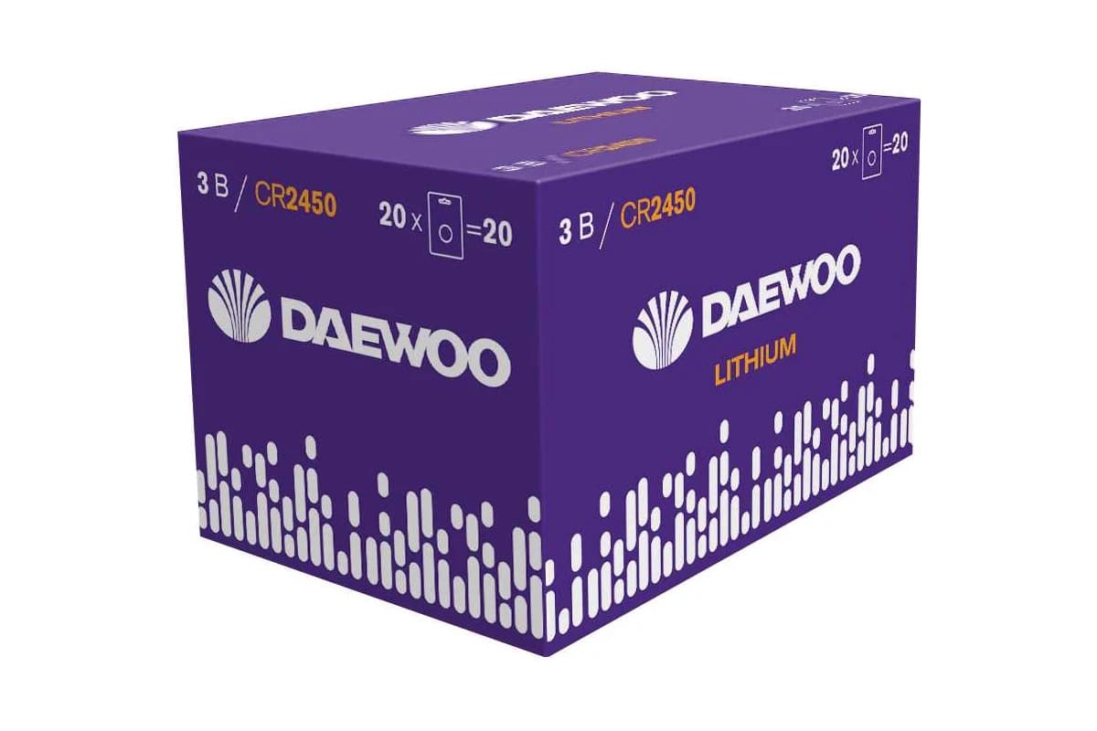 Элемент питания батарейка таблетка литиевая типоразмер 2450 CR2450 DAEWOO Lithium BL-1 Jazzway