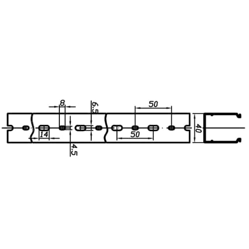 Короб перфорированный синий RL6 40x80