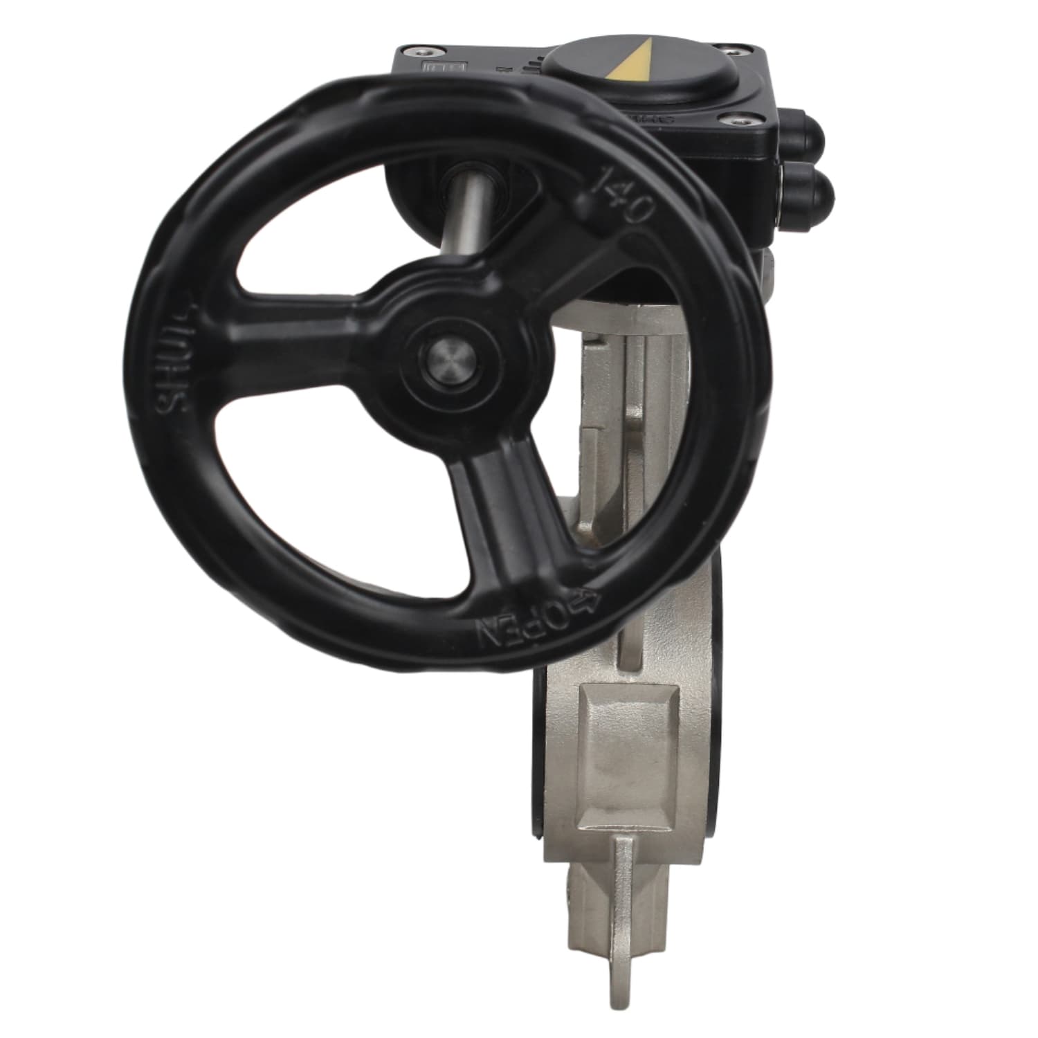 Затвор дисковый поворотный 304-304-EPDM-2W-Fb-H Ду65 Ру16, нержавеющая сталь 304, уплотнение EPDM, с редуктором HAM-1