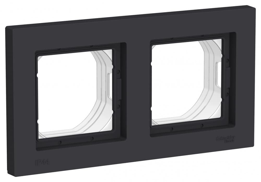 ATLASDESIGN AQUA 2-постовая РАМКА IP44, КАРБОН