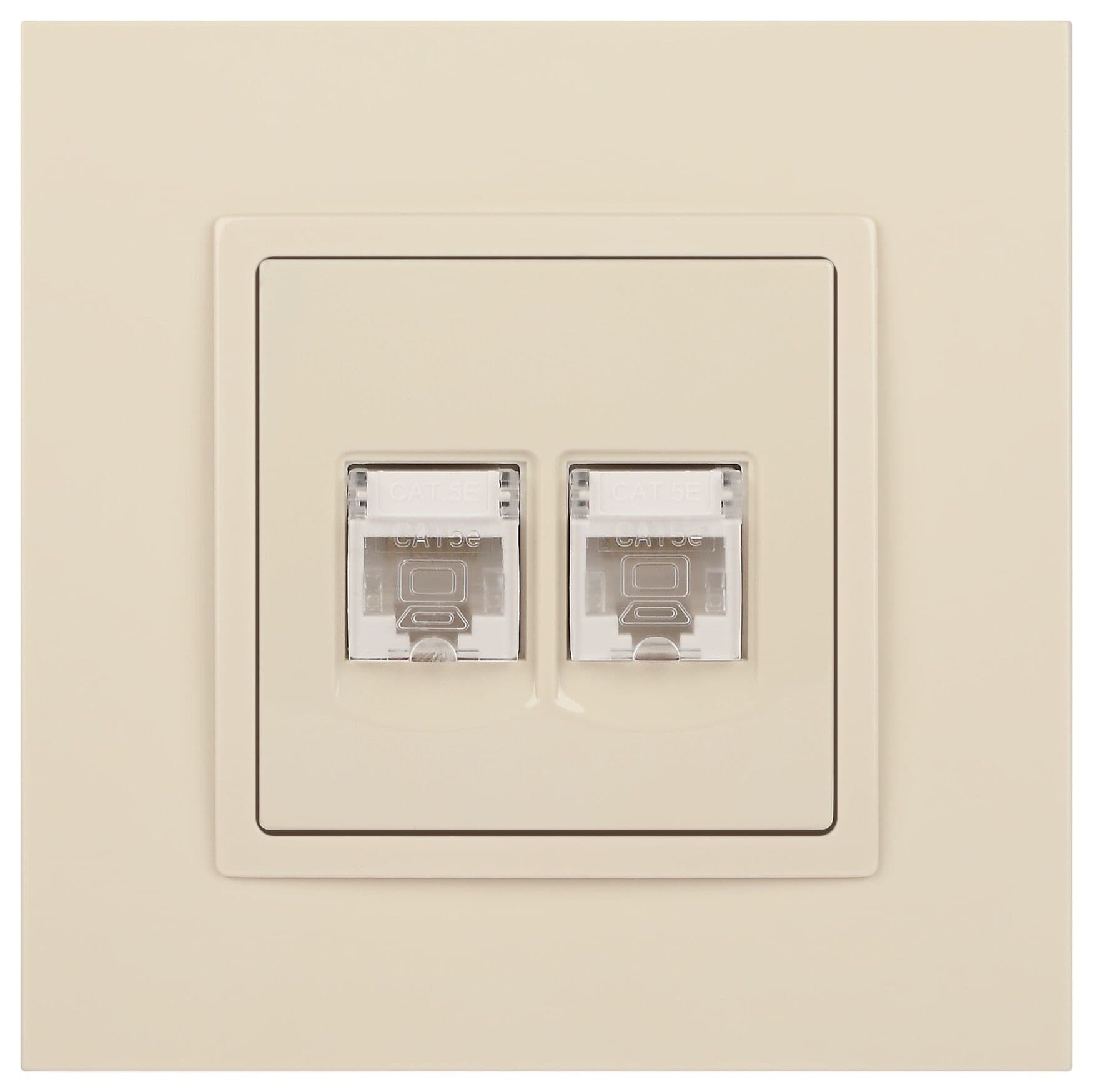 Розетка 2хRJ45, Эра Elegance, сл.кость, 14-3108-02