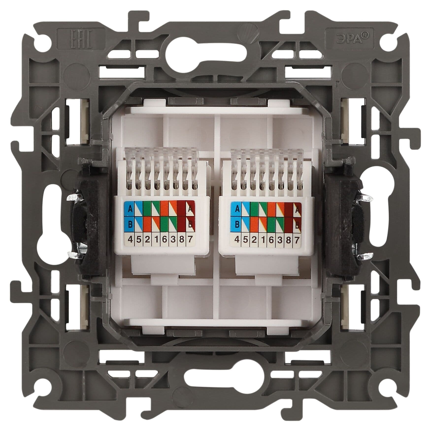 Розетка 2хRJ45, Эра Elegance, сл.кость, 14-3108-02