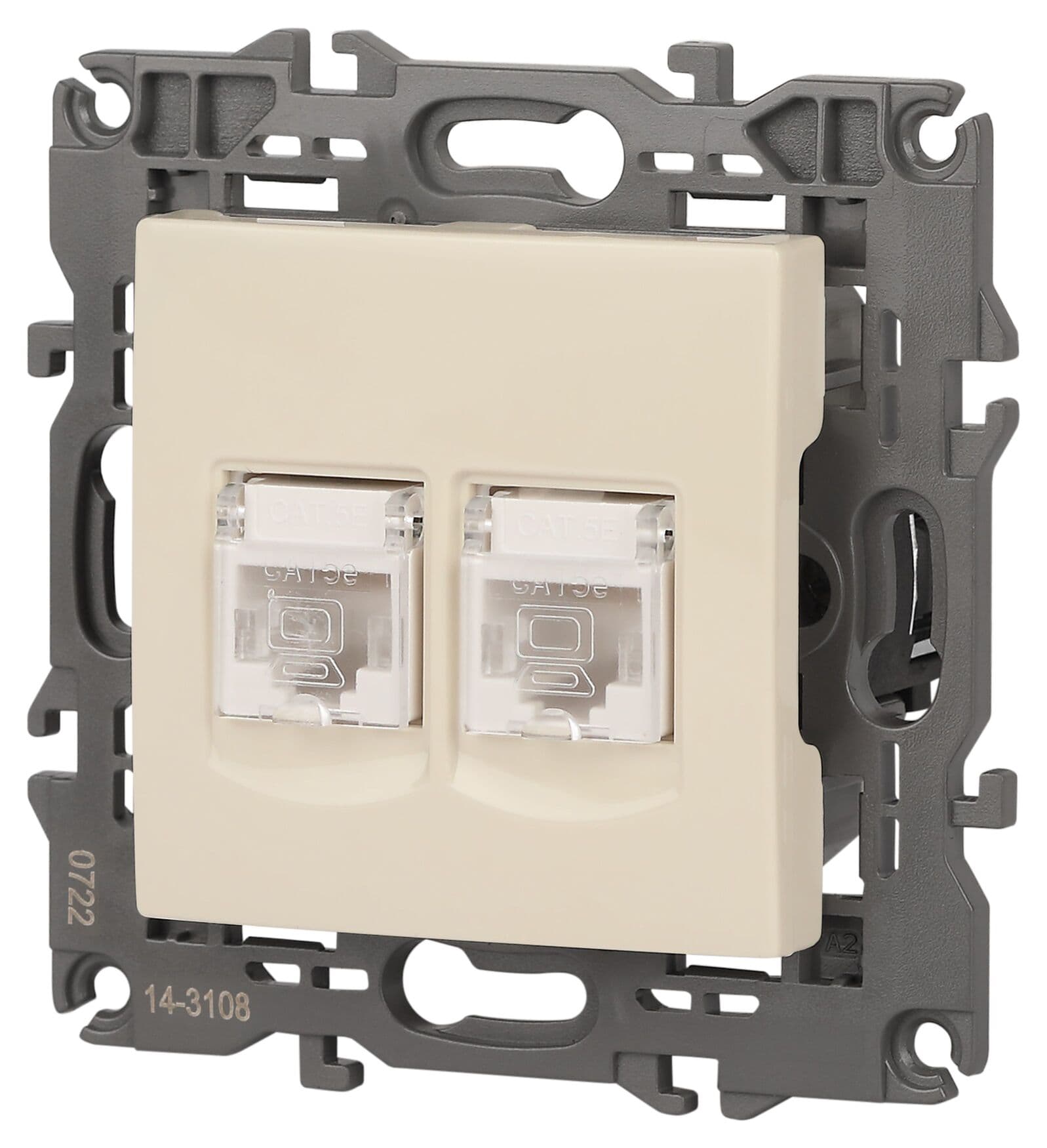 Розетка 2хRJ45, Эра Elegance, сл.кость, 14-3108-02