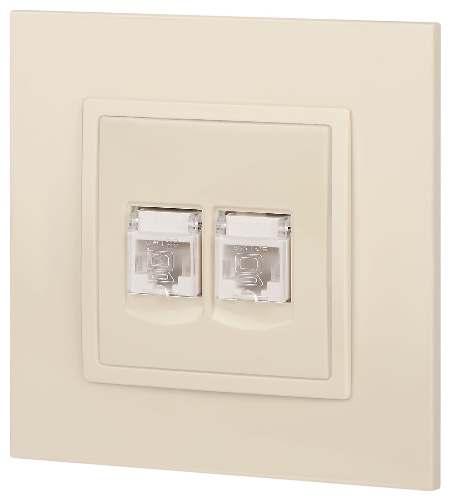 Розетка 2хRJ45, Эра Elegance, сл.кость, 14-3108-02