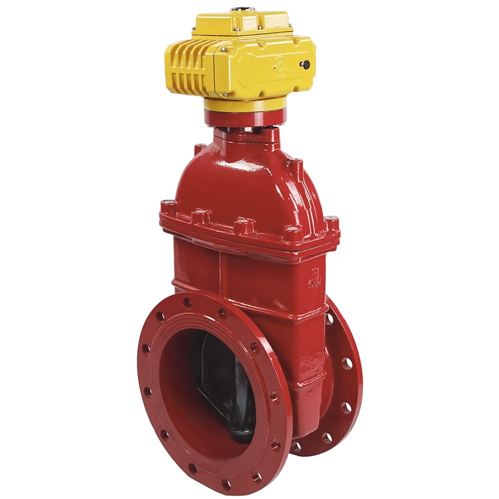 Задвижка клиновая 30ч939р с обрезиненным клином синяя GGG50-EPDM-F4-BLUE Ду300 Ру10 110-120 град. с электроприводом M300-380, 380 В