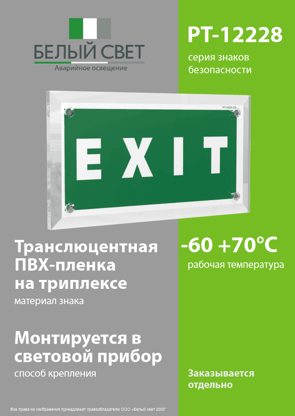 Знак безопасности PT-12228.E25''EXIT''