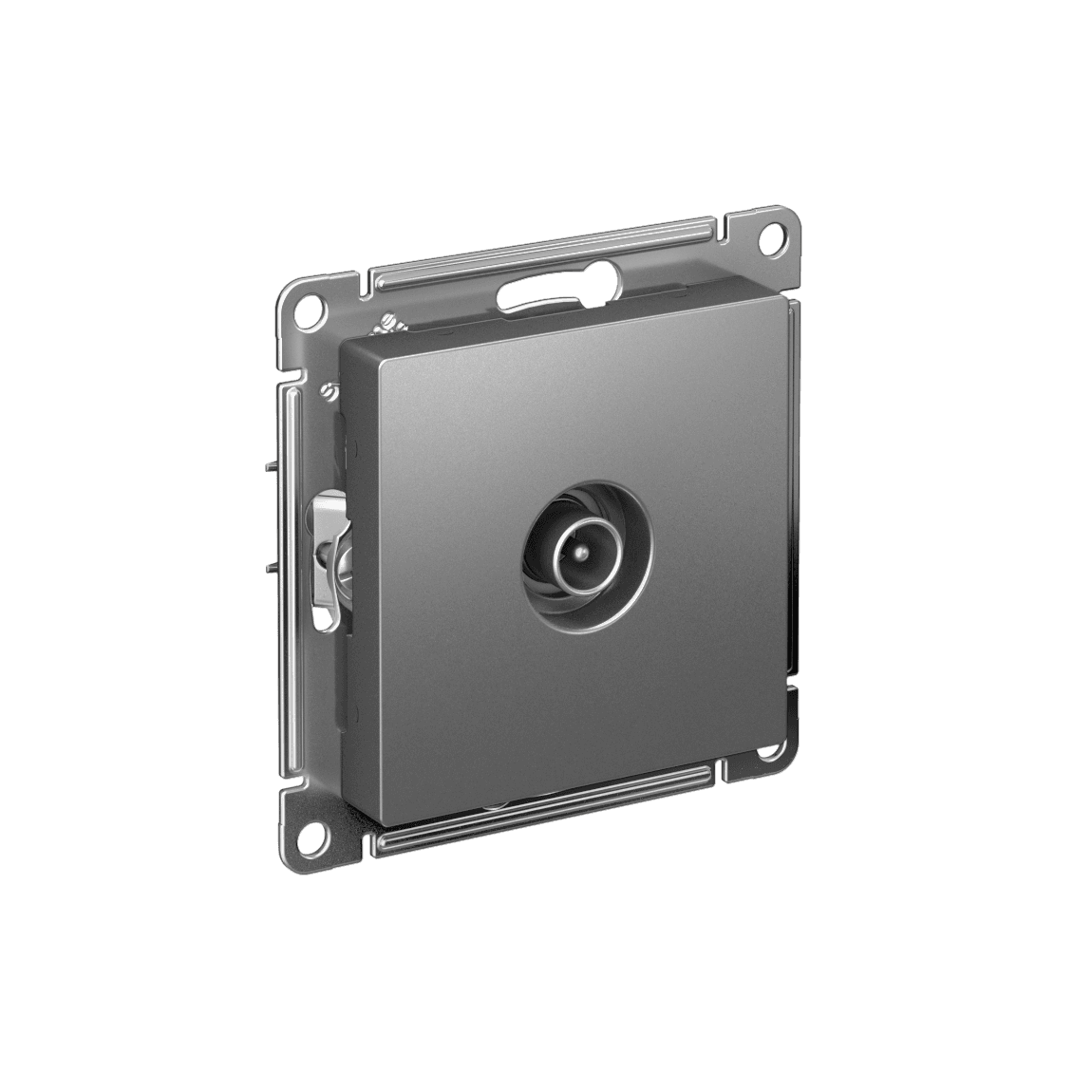 Розетка ATLASDESIGN TV проходная 4DB механизм сталь