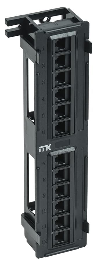 Патч-панель настенная кат.6 UTP. 12 портов (IDC Dual)