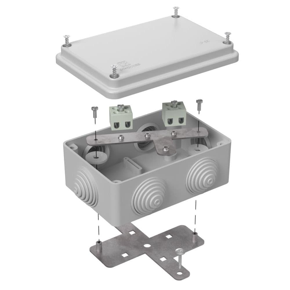 Коробка огнестойкая для о/п 40-0340-FR1.5-4 Е15-Е120 RAL7035 120х80х50 (20 шт/кор)