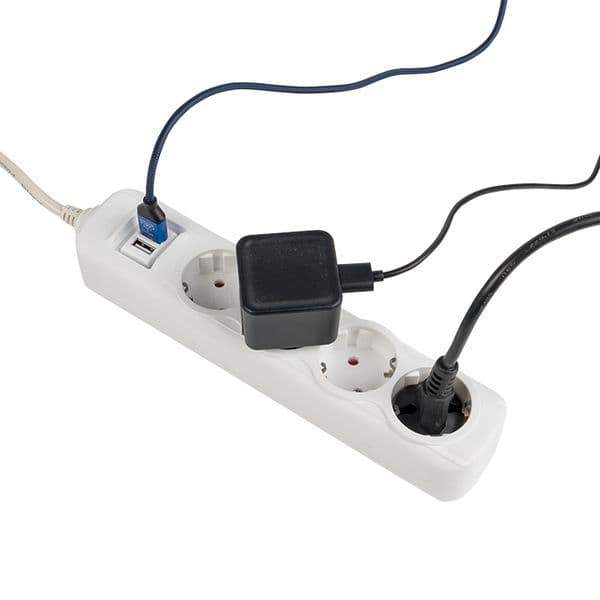 Удлинитель Эксперт 4 гнезда 3 метра 16А/3, кВт с2 USB 2,1А ПВС 3х1