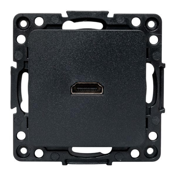 Стокгольм Механизм розетки HDMI черный EKF