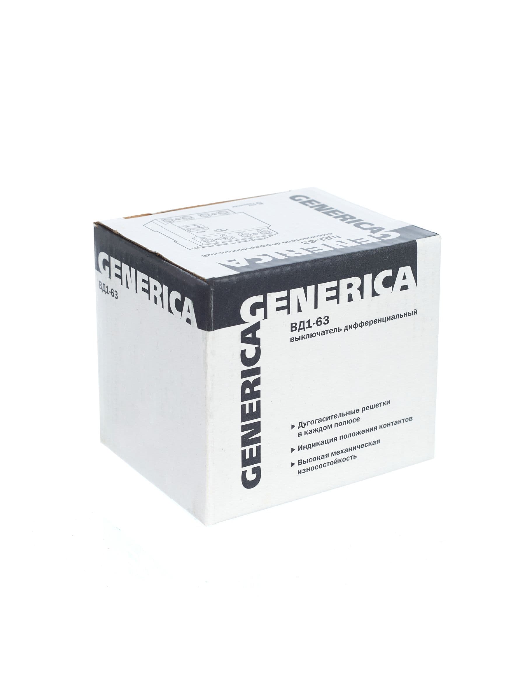 Выключатель дифференциальный (УЗО) ВД1-63 4Р 32А 100мА GENERICA