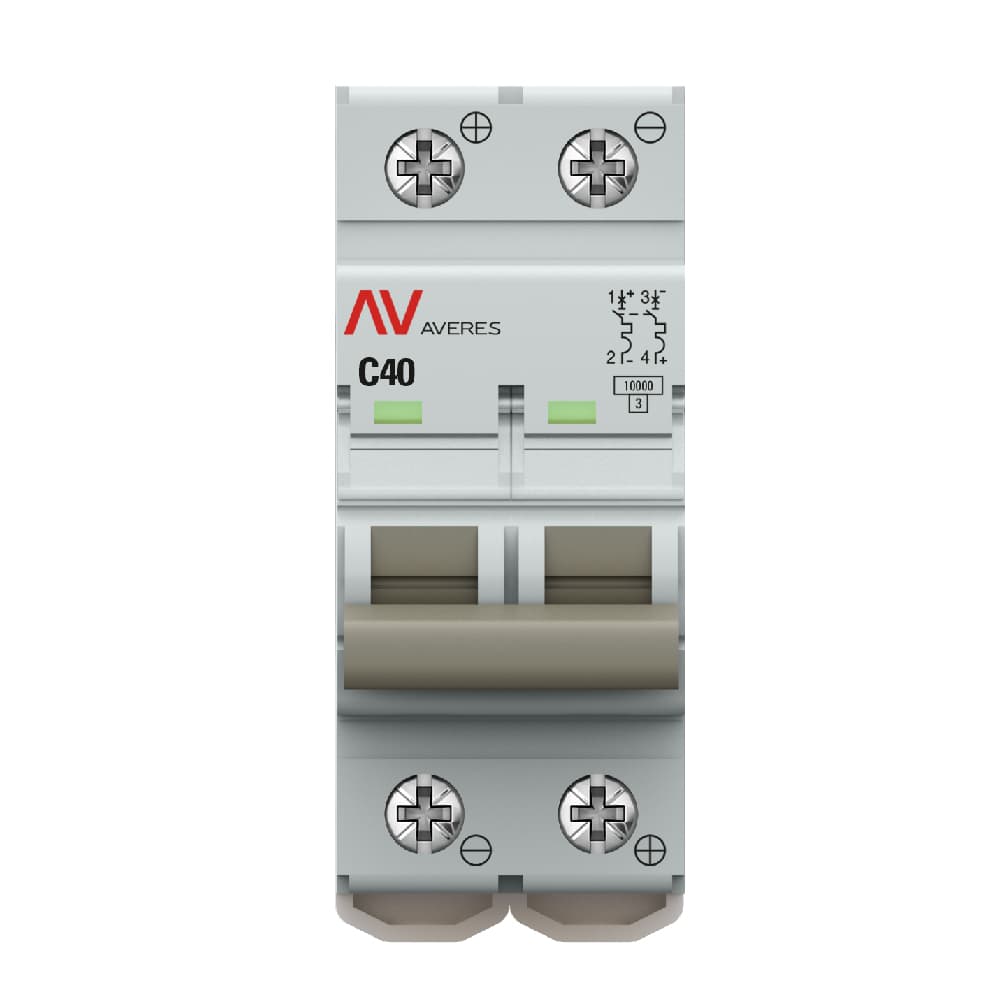 Выключатель автоматический AV-10 DC 2P 40A (C) 10kA AVERES