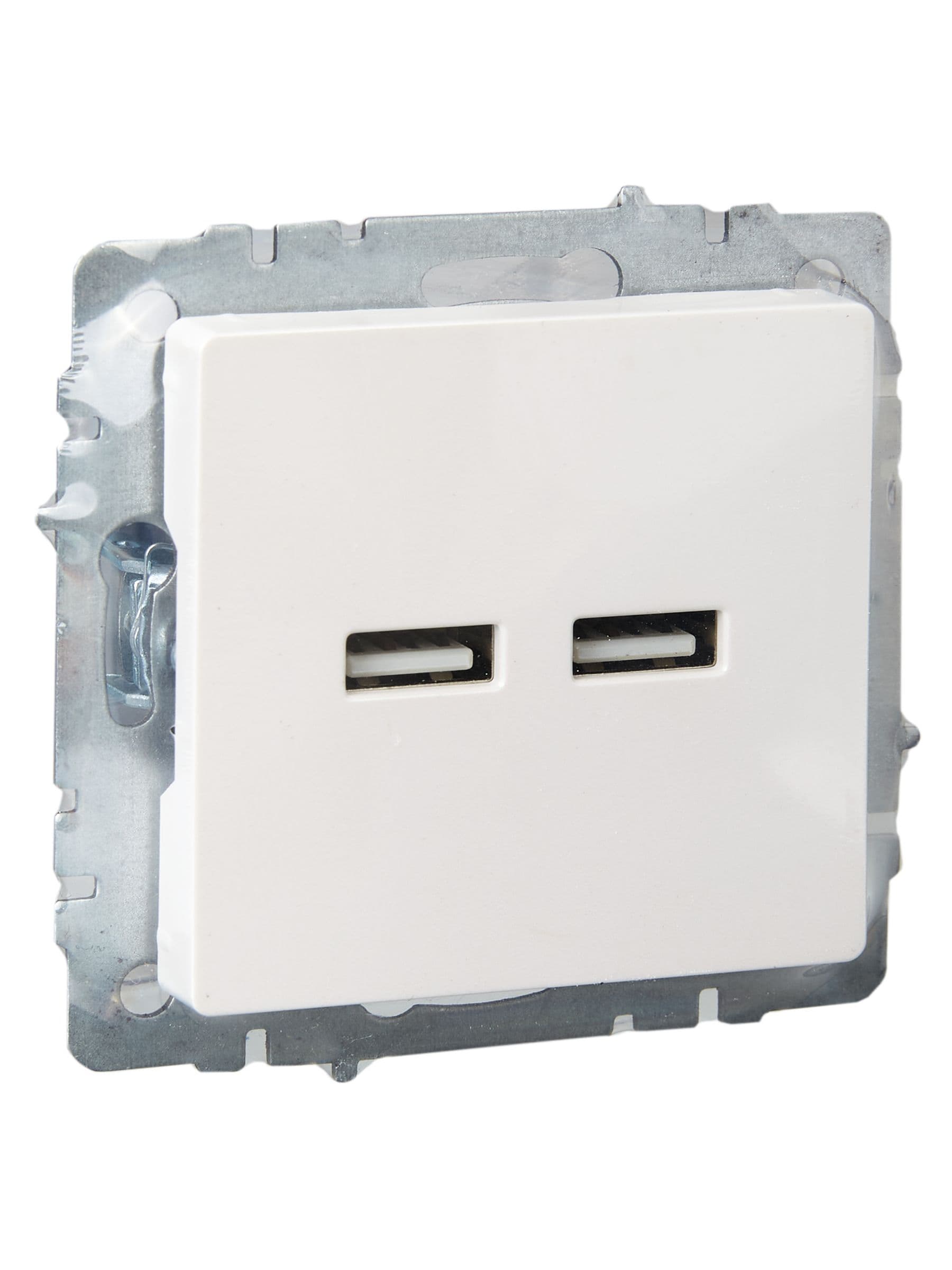BRITE Розетка USB A+A 5В 3,1А РЮ10-1-БрЖ жемчуг