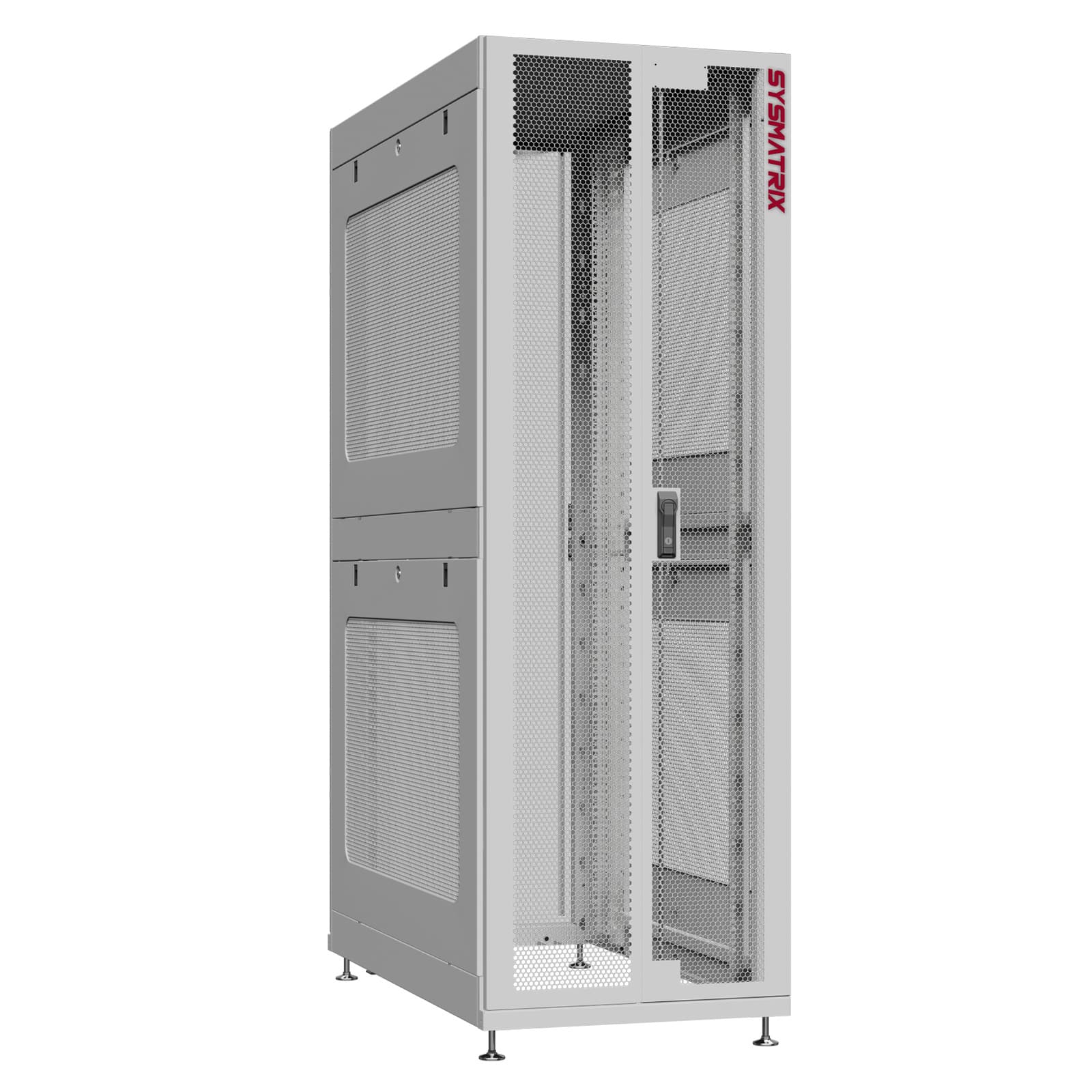 Шкаф серверный 24U 600х1200 передняя дверь: двустворчатая перфорированная IP20. задняя дверь: одностворчатая глухой металл IP51. боковые панели: перфорированные. цвет: серый RAL7035 