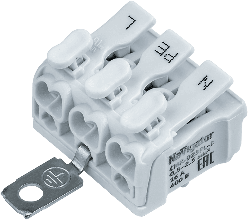 Клеммы монтаж. NTC-CMK-923PLG-3-50 (50 шт/уп) Navi