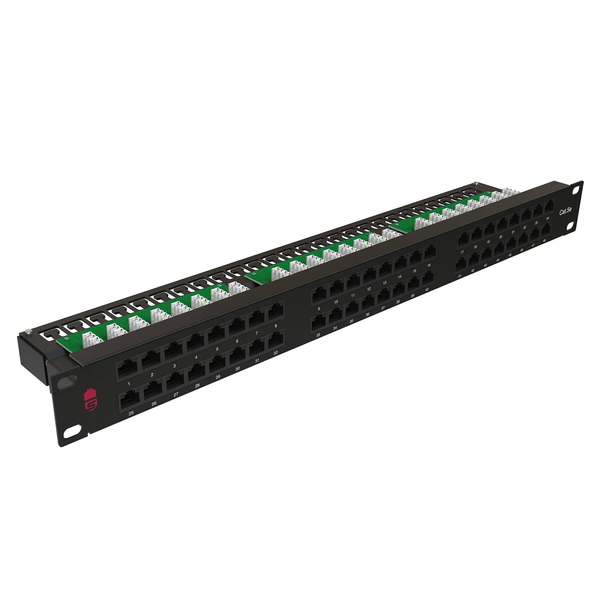 "Патч-панель высокой плотности 19"", 1U, 48 портов RJ-45, категория 5e, Dual IDC"
