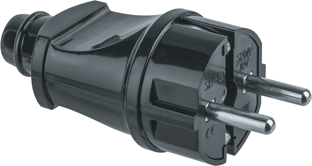 Вилка Navigator прямая с заземлением черная 61 360 NCA-PL02-16A-E-BL