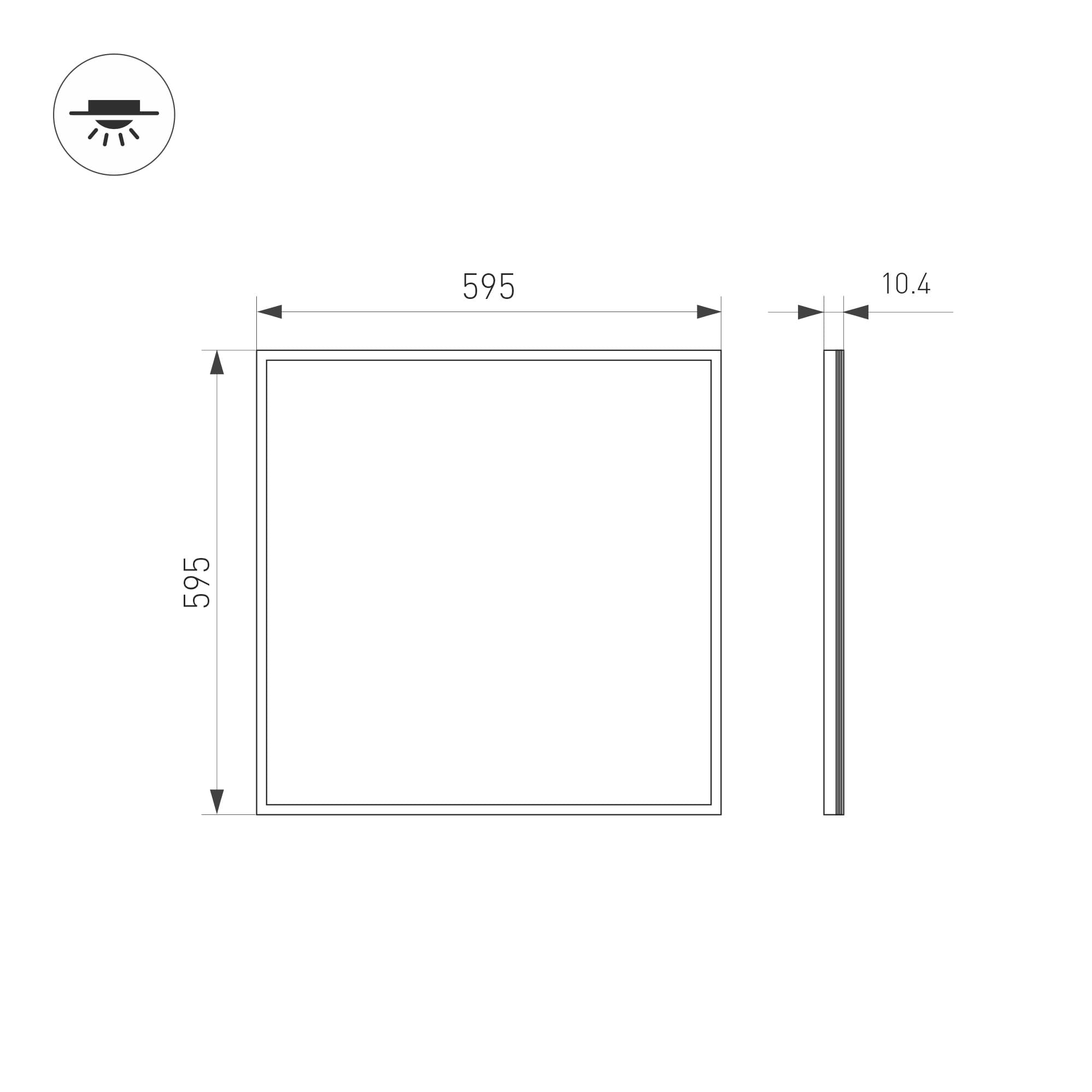 Панель IM-S600x600-40W Day4000 (WH, 120 deg, 230V)