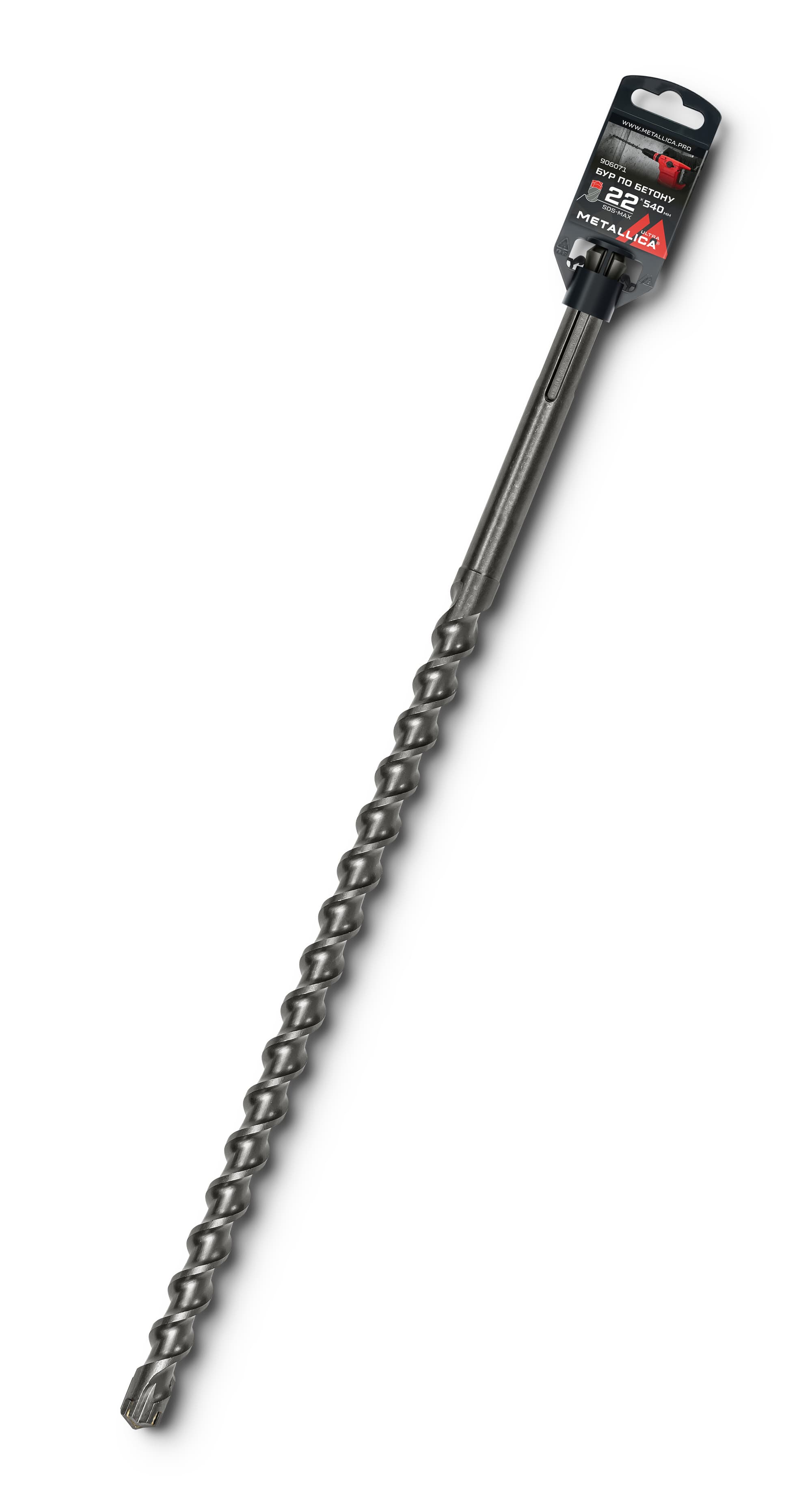 Бур по бетону SDS-max 22 х540/400 мм, Х-напайка, 2 спирали