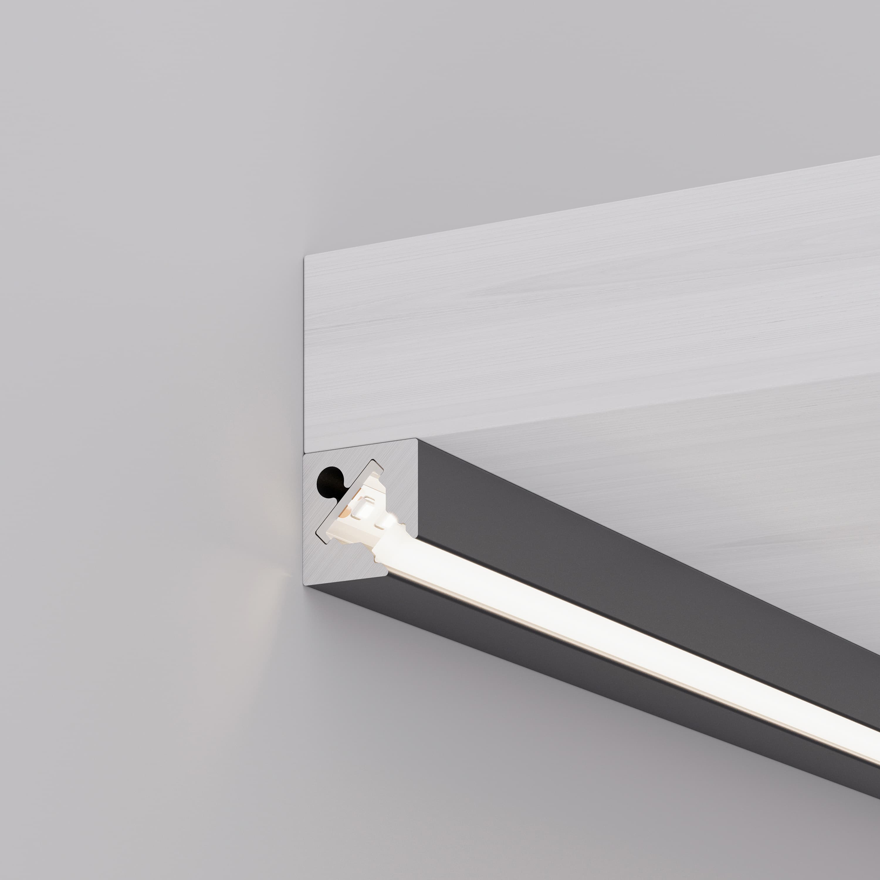 Профиль с экраном SL-KANT-H10-SQUARE-2000 IRON GREY Алюминий+пластик