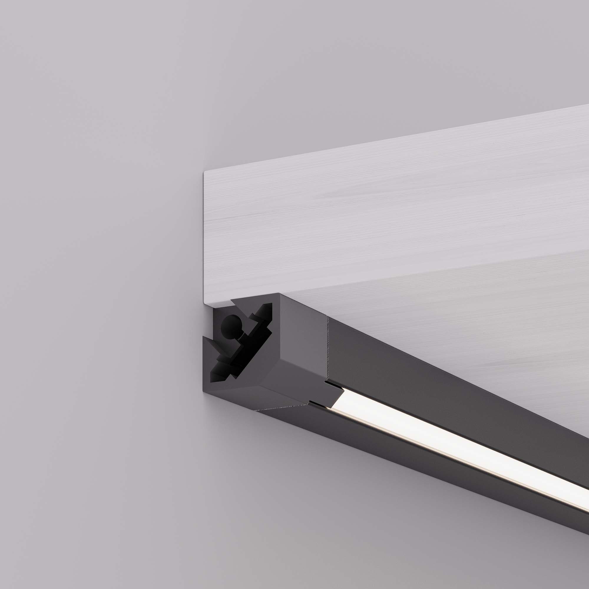 Профиль с экраном SL-KANT-H10-SQUARE-2000 IRON GREY Алюминий+пластик