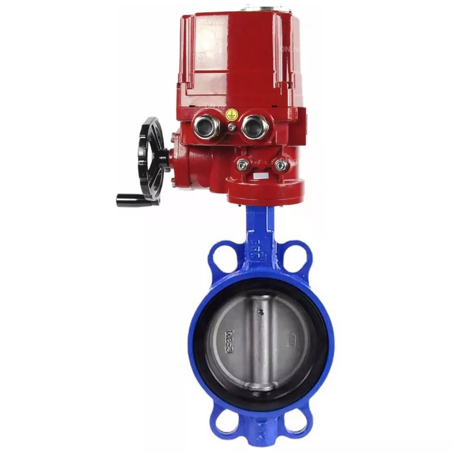 Затвор дисковый поворотный QT450-QT450-NBR-2W-Fb-H Ду100 Ру16 LUG корпус чугун QT450, диск чугун QT450, уплотнение NBR, с электроприводом 1/4-оборотным EX-010 24В