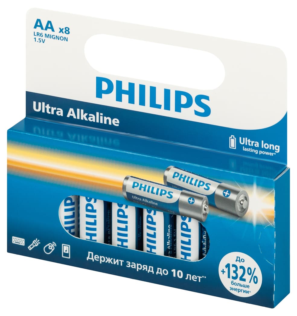 Элемент питания алкалиновый LR6E8W/51 АА 1,5v 8 шт. LR6-8BL Ultra