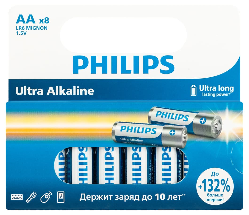 Элемент питания алкалиновый LR6E8W/51 АА 1,5v 8 шт. LR6-8BL Ultra
