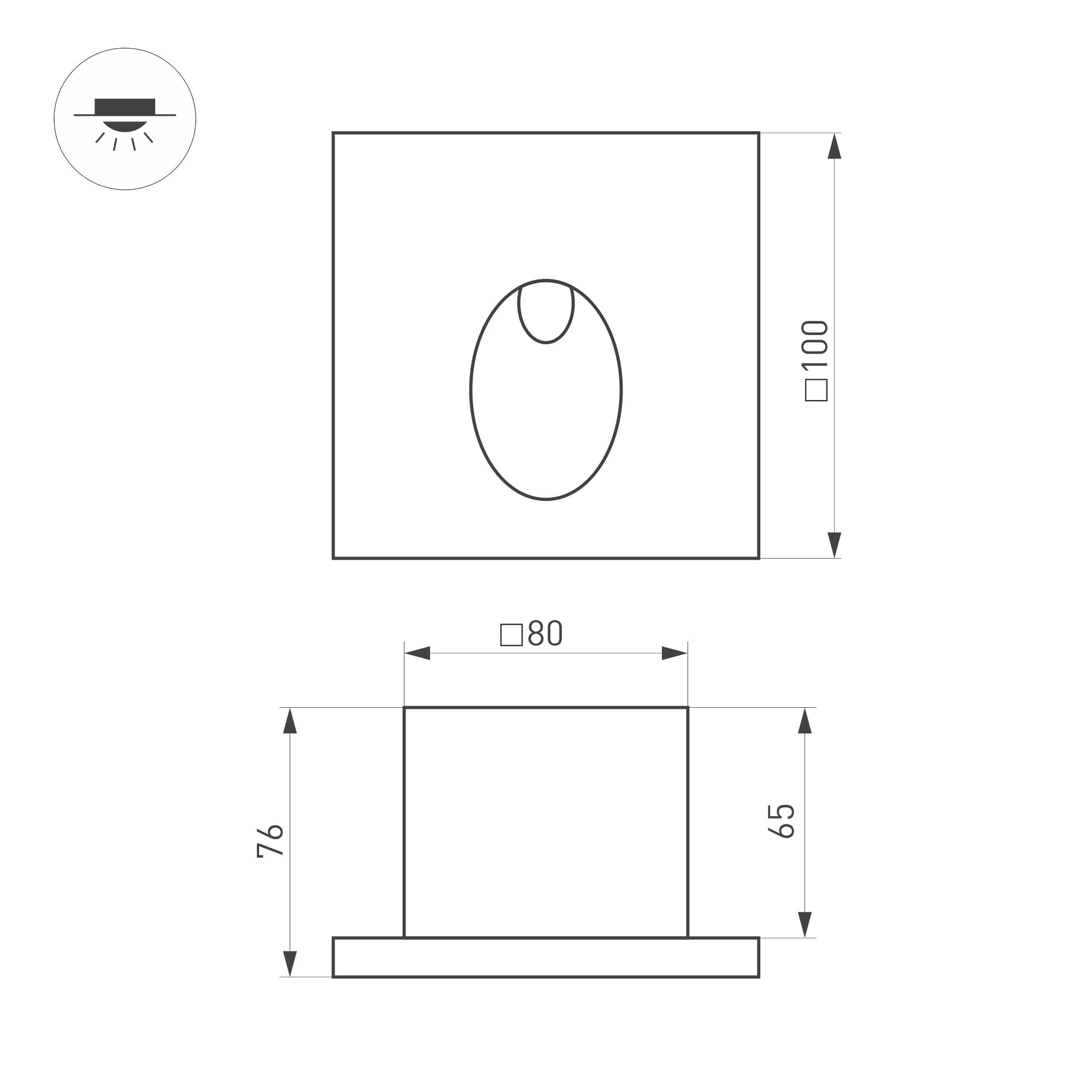 Светильник LT-TIE-S100-3W Warm3000 RD, 45x70 deg, 230V
