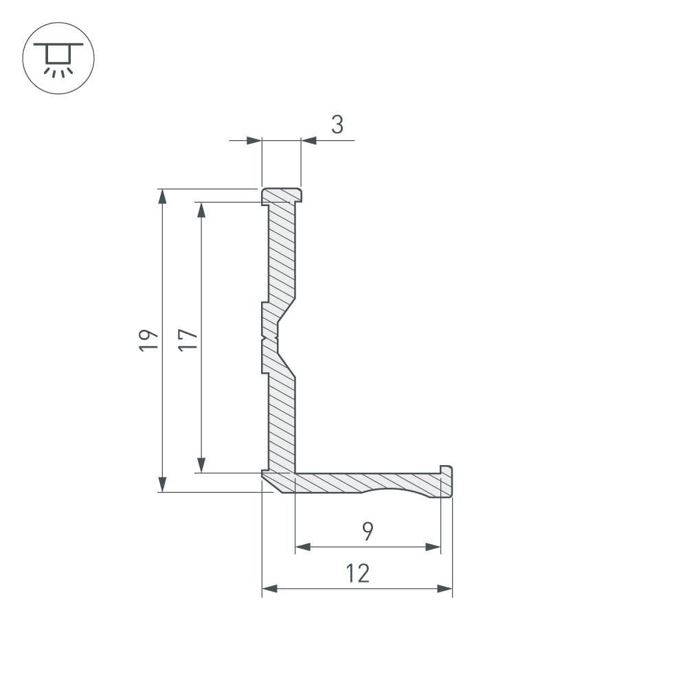 Профиль ALM-BASE-H12-2000 RAL9016 (ARL, Алюминий)