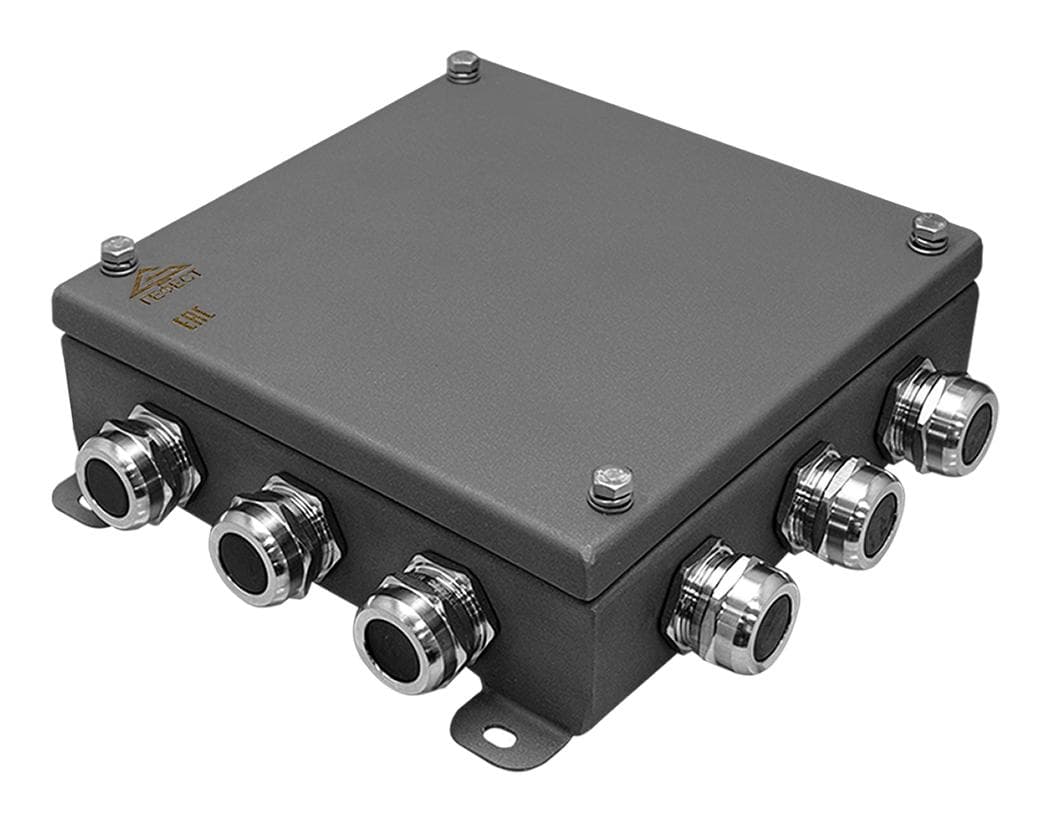 Коробка монтажная электротехническая общего назначения КМ IP66-2020 из нержавеющей стали, количество вводов 12