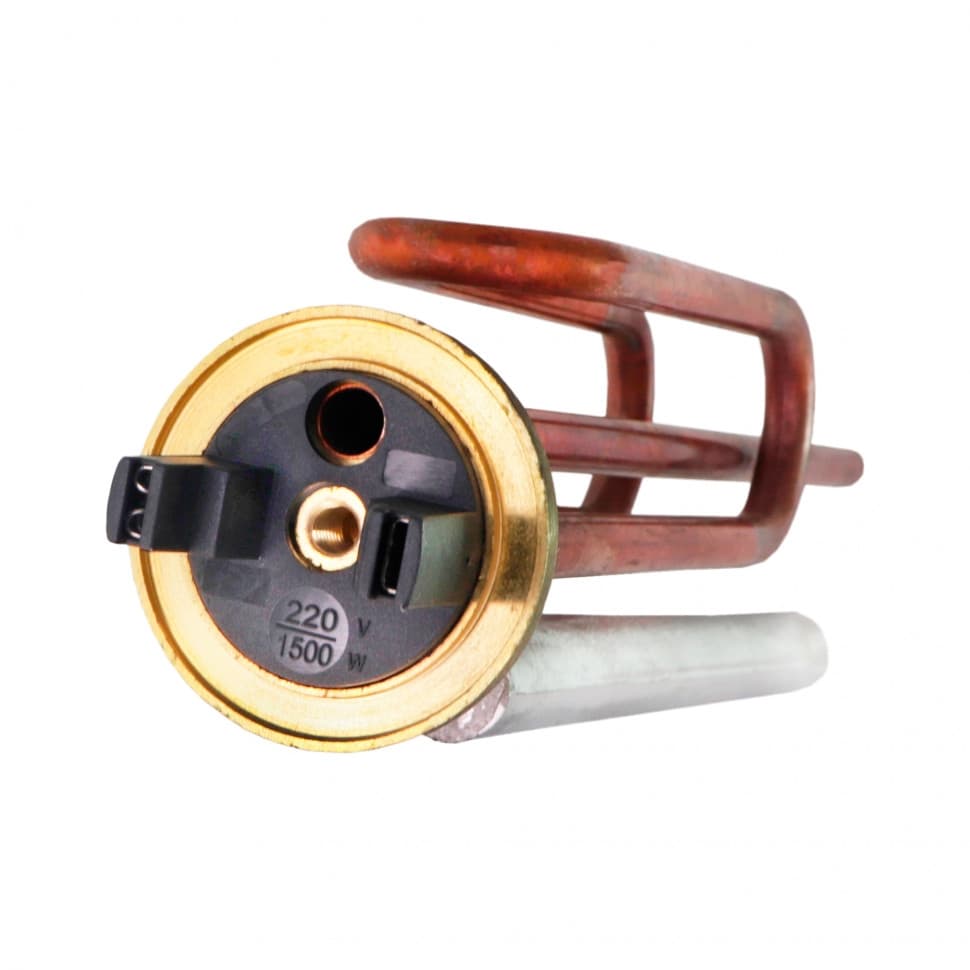 КОМПЛЕКТ: ТЭН RCF 1500W, медь, D48мм, М6, 220V + анод М6