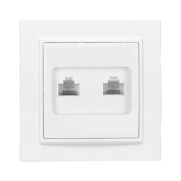 Розетка Минск RJ-45+Phone СП белая
