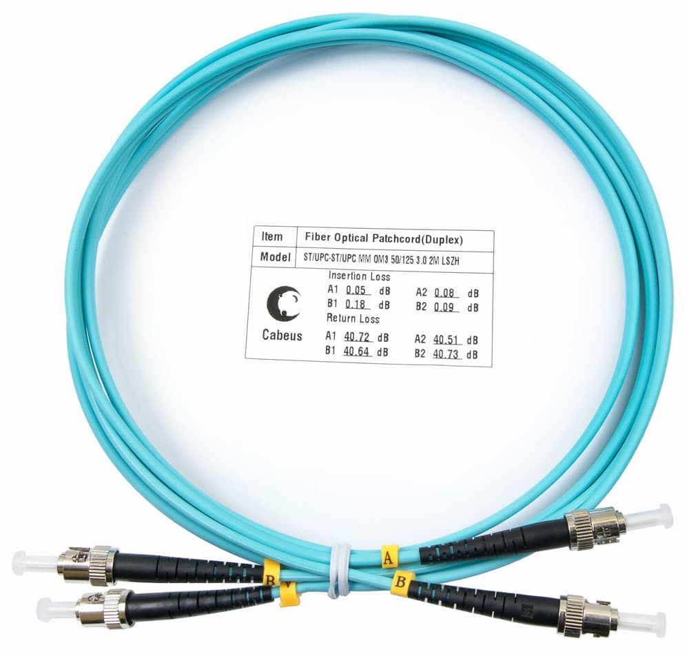 Патч-корд оптический duplex 2м ST-ST 50/125MM OM3 LSZH