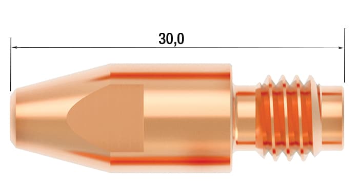 Наконечник контактный M8х30 мм CuCrZr D 1.2 мм