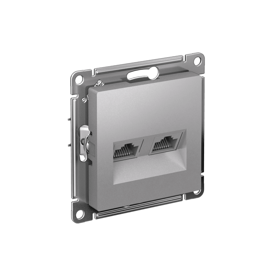 Розетка ATLASDESIGN двойная компьютерная RJ45+RJ45 категория 5E механизм алюминий