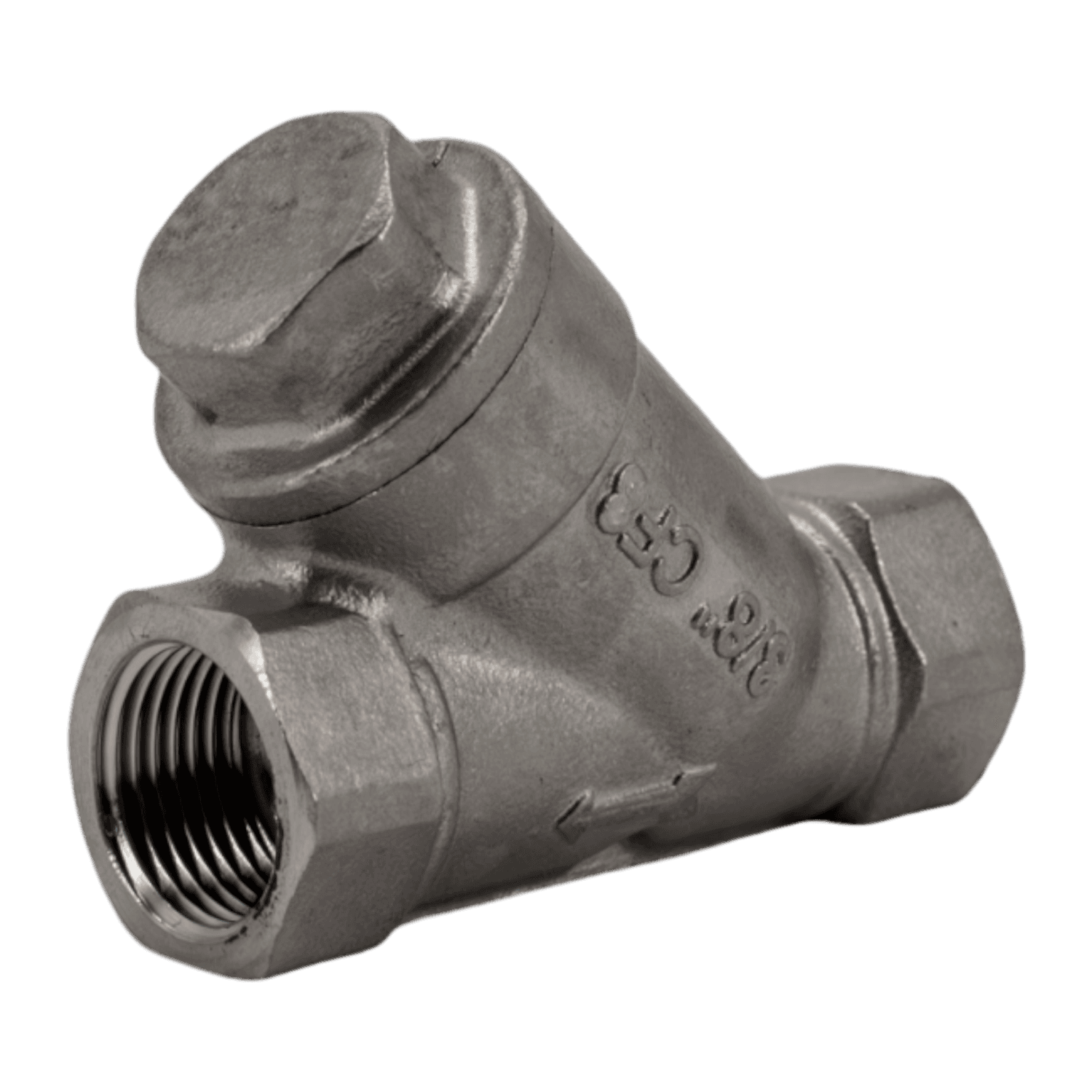 "Обратный клапан муфтовый Y-тип нержавеющий, AISI304 DN10 (3/8""), (CF8), PN64"