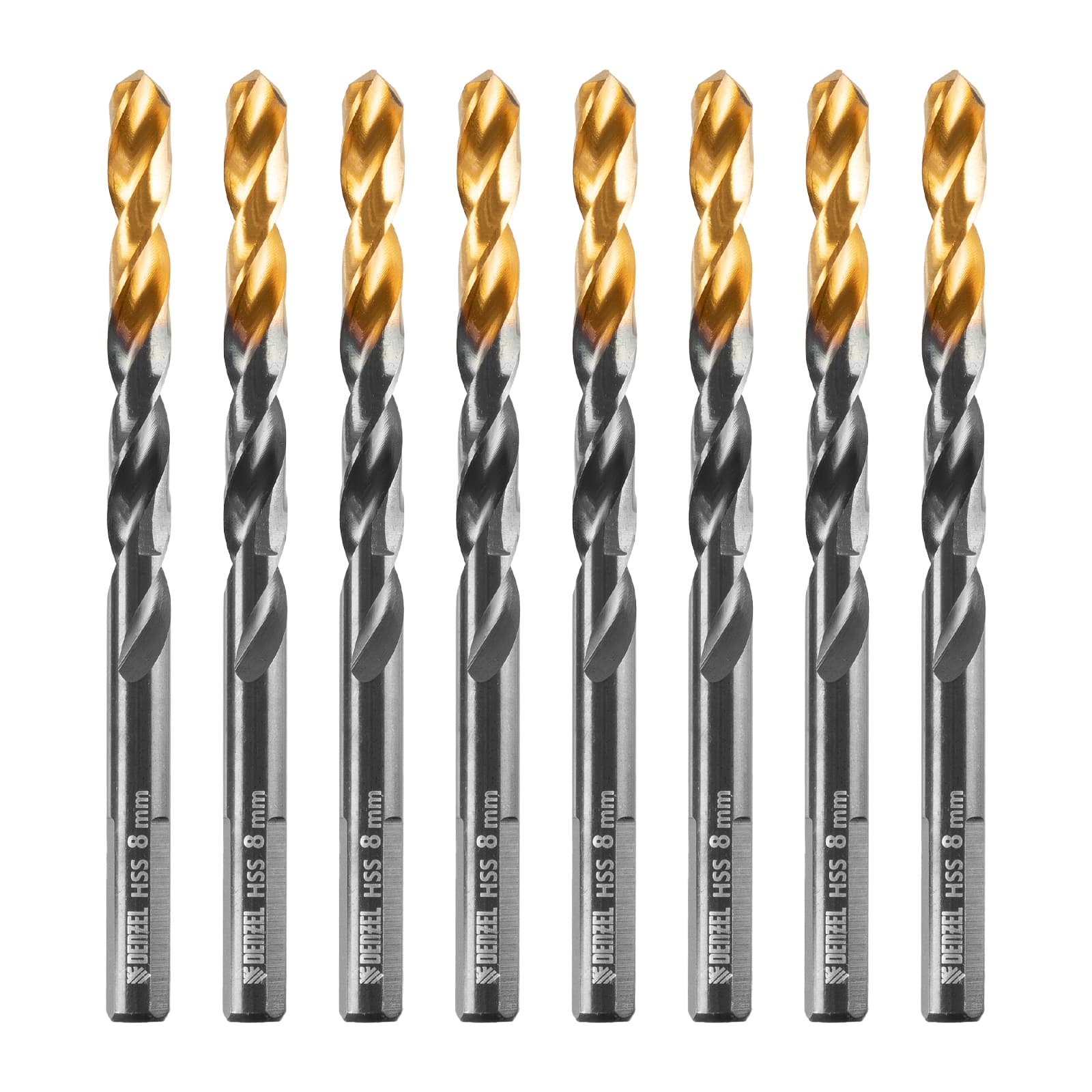 Сверло по металлу, 8 мм, HSS-Tin, Golden Tip, 8 шт.