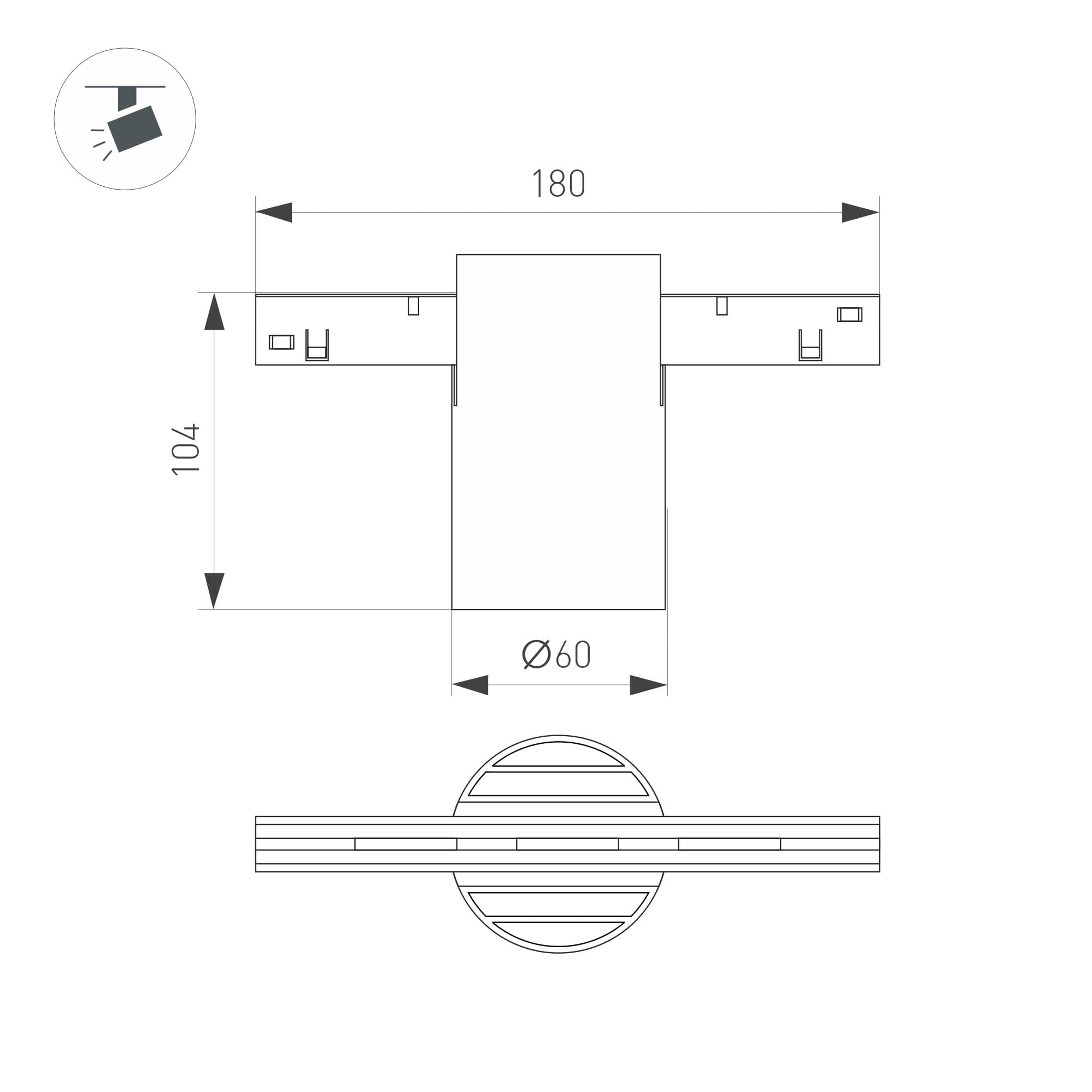 Светильник MAG-ORIENT-AXIO-R60-15W Warm3000 (BK, 24 deg, 48V) (ARL, IP20 Металл, 5 лет)