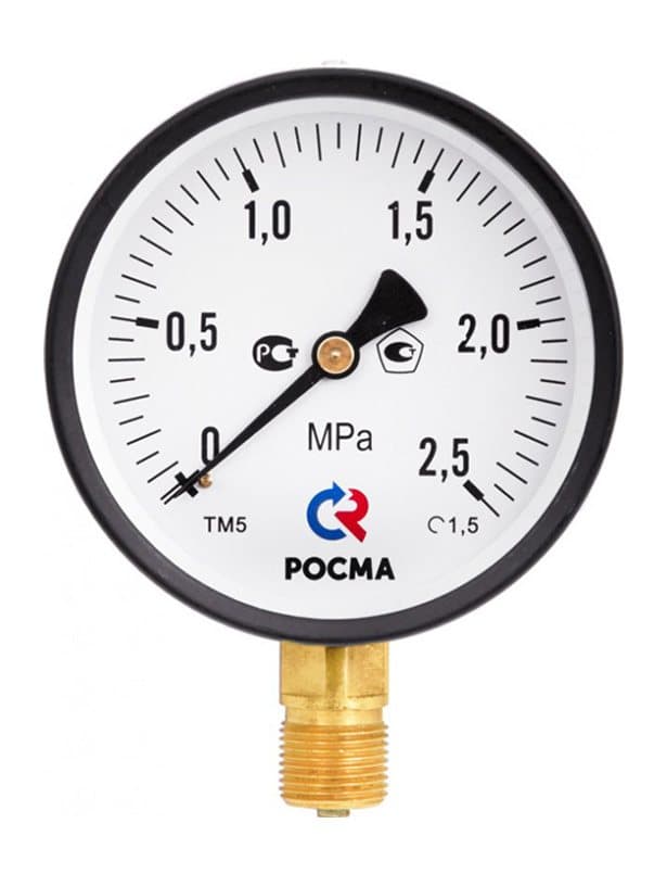 Манометр общетехнический ТМ-310Т 0-6MPa осевой 63мм G1/4 кл. т. 2.5
