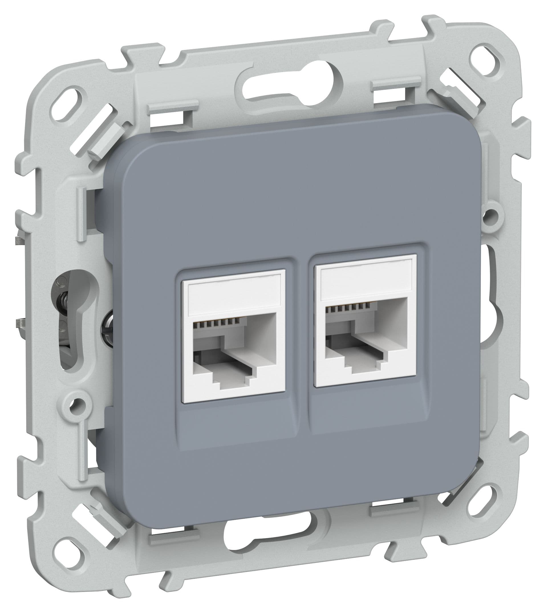 FLITE Розетка 2-местная RJ45/RJ11 категория 5Е/3 UTP РКТ5е/3-2-0-ФлМ маренго IEK
