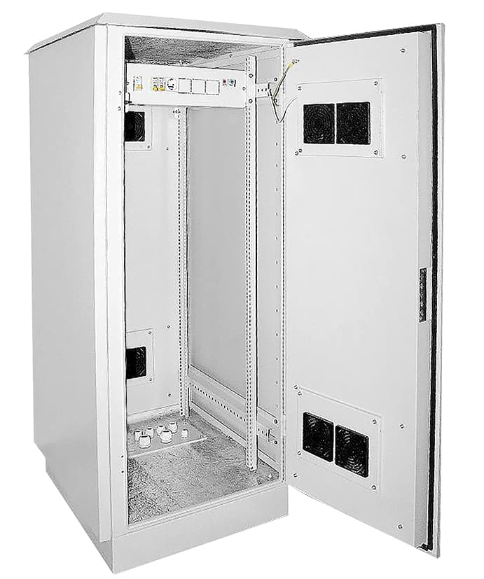 Шкаф уличный 19дюйм 24U 720x860 IP55 металлическая дверь серый