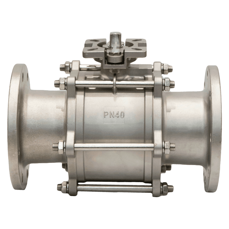 Кран шаровый фланцевый под привод нержавеющий (3PC), AISI304 DN125 (5'), (CF8), PN40