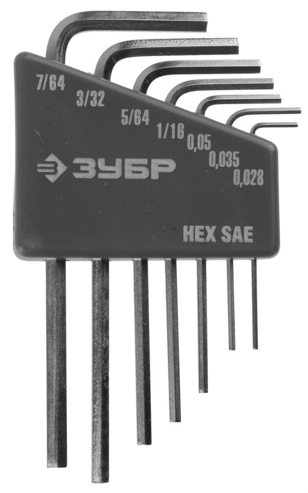 Набор ключей имбусовых ''ЭКСПЕРТ''МИНИ для точных работ, Cr-V,HEX SAE 0,028,0,035,0,05,1/16,5/64,3/32,7/64 дюйма,7шт