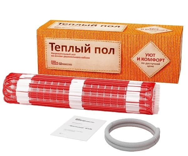 Мат нагревательный для электрического теплого пола Warmstad WSM 6 кв.м 910 Вт