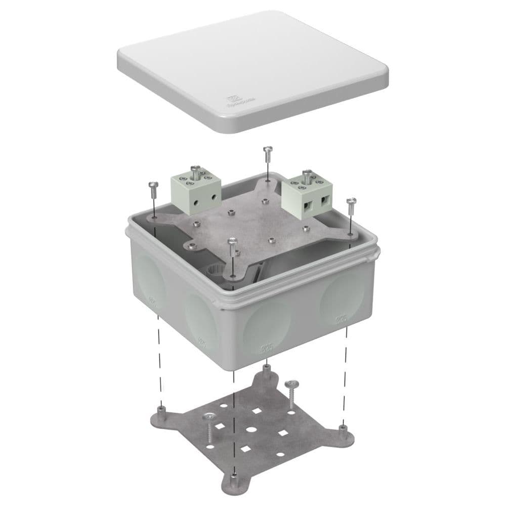 Коробка огнестойкая для о/п двухкомпонентная 60-0300-FR6.0-4 Е15-Е120 RAL7035 100х100х50 (14 шт/кор)