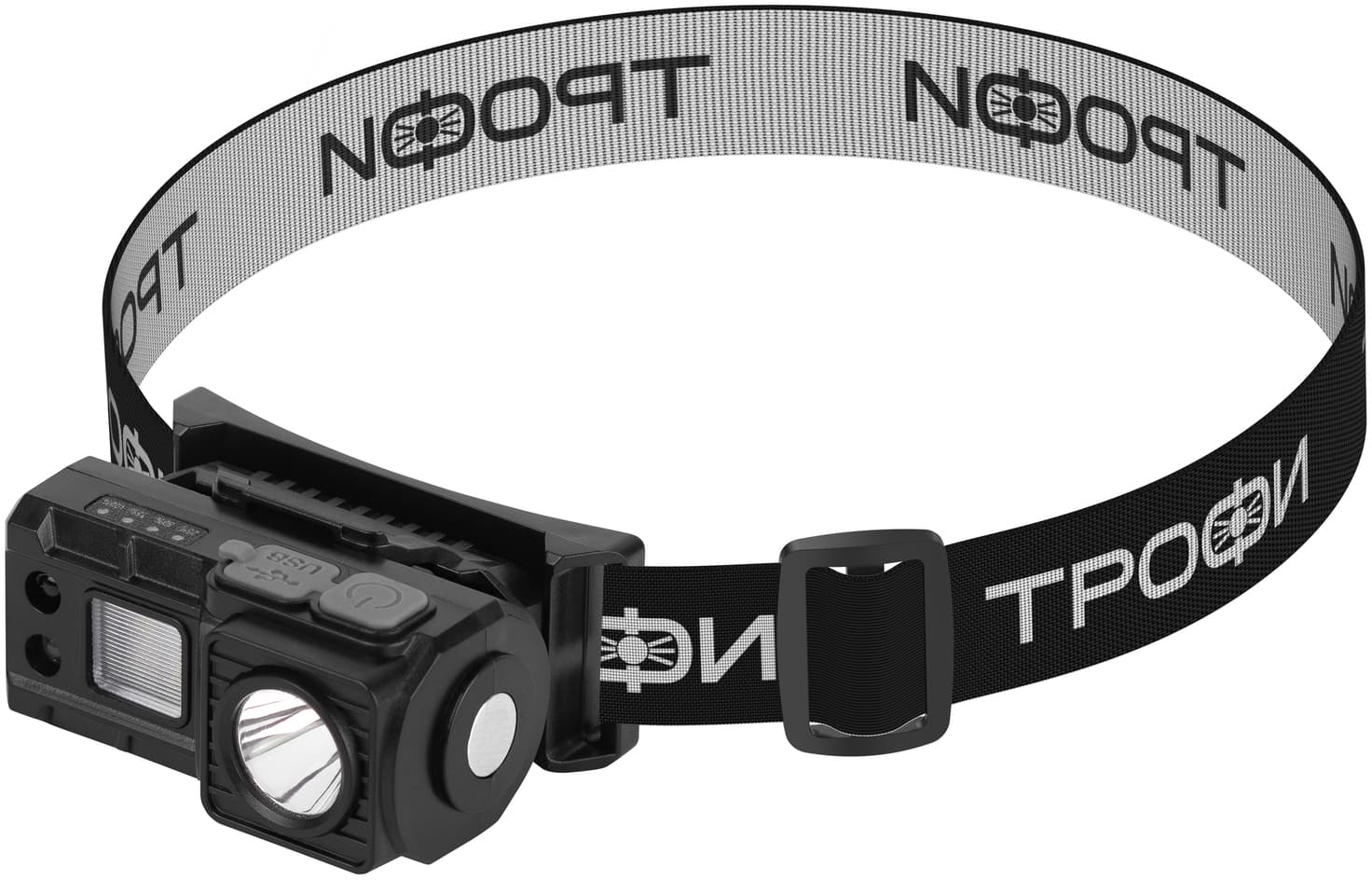 Фонарь налобный светодиодный Трофи GA-102 аккумуляторный 3 Bт сенсорное управление магнит клипса 5 режимов
