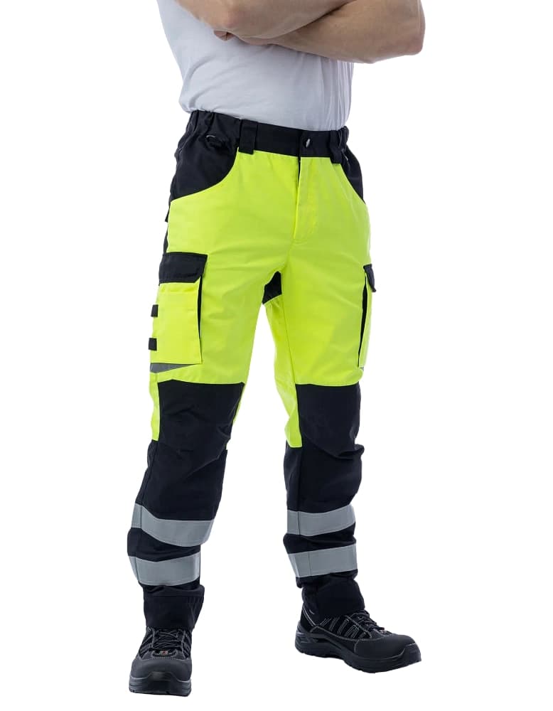 Сигнальные брюки Brodeks KS309, желтый/черный (60)